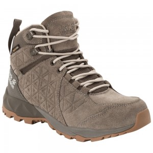 Buty Trekkingowe Damskie Jack Wolfskin Cascade Hike Lt Texapore Mid Beige/Brown | CP9438260
