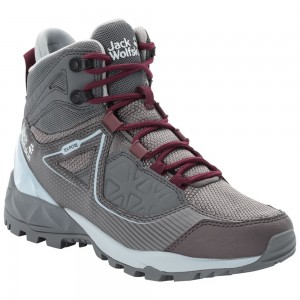 Buty Trekkingowe Damskie Jack Wolfskin Cascade Hike Xt Texapore Mid Grey/Pink | LQ0723894