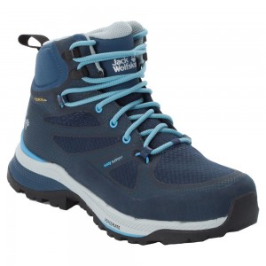 Buty Trekkingowe Damskie Jack Wolfskin Force Striker Texapore Mid Ciemny Niebieskie | BP8513246