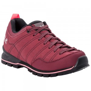 Buty Trekkingowe Damskie Jack Wolfskin Scrambler Low Burgundy/Pink | NK6347925