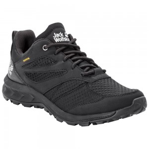 Buty Trekkingowe Damskie Jack Wolfskin Woodland Texapore Low Czarne | NZ4875239