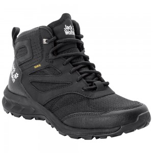 Buty Trekkingowe Damskie Jack Wolfskin Woodland Texapore Mid Czarne | GT9170254