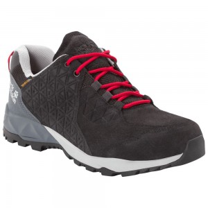 Buty Trekkingowe Męskie Jack Wolfskin Cascade Hike Lt Texapore Low Black/Red | UE2109634