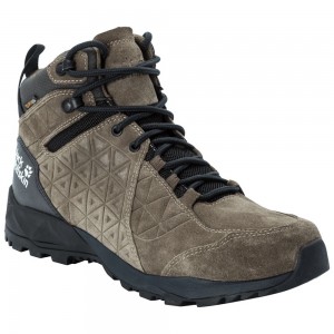 Buty Trekkingowe Męskie Jack Wolfskin Cascade Hike Lt Texapore Mid Khaki/Black | BK1036958