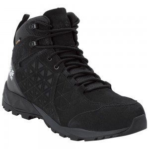 Buty Trekkingowe Męskie Jack Wolfskin Cascade Hike Lt Texapore Mid Czarne | RJ8612590