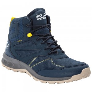 Buty Trekkingowe Męskie Jack Wolfskin Woodland Texapore Mid Ciemny Zielone | KG3781409