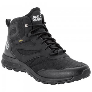 Buty Trekkingowe Męskie Jack Wolfskin Woodland Texapore Mid Czarne | FX5437190