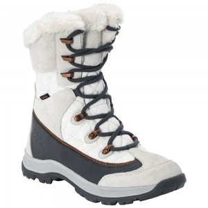 Buty Zimowe Damskie Jack Wolfskin Aspen Texapore High White/Silver | HY4637219