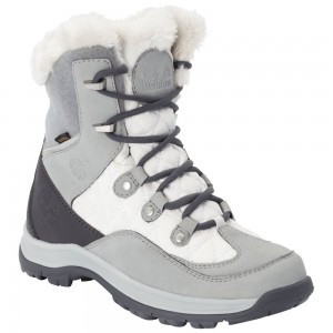 Buty Zimowe Damskie Jack Wolfskin Aspen Texaporeid White/Silver | OV9275318