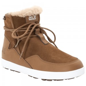Buty Zimowe Damskie Jack Wolfskin Auckland Wt Texapore Brown/White | LZ7504826