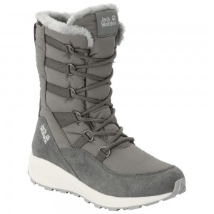 Buty Zimowe Damskie Jack Wolfskin Nevada Texapore High Ciemny Szare | HE2153604