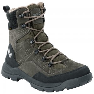 Buty Zimowe Męskie Jack Wolfskin Aspen Texapore High Dark/Black | AQ5047812