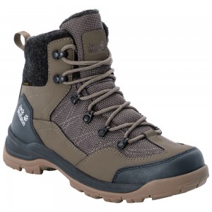 Buty Zimowe Męskie Jack Wolfskin Aspen Texaporeid Brown/Black | PF7946152