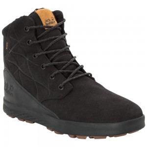 Buty Zimowe Męskie Jack Wolfskin Auckland Wt Texapore High Black/Black | SX1872069