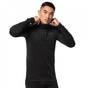 Funkcjonalny top Męskie Jack Wolfskin Arctic Xt Half Zip Czarne | RH7341258