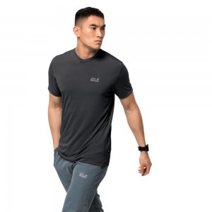 Funkcjonalny top Męskie Jack Wolfskin Jwp Czarne | DI4583960