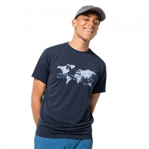 Funkcjonalny top Męskie Jack Wolfskin Jwp World Niebieskie | TA4852671