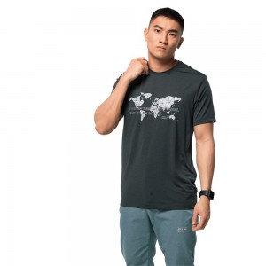 Funkcjonalny top Męskie Jack Wolfskin Jwp World Czarne | FS0683145