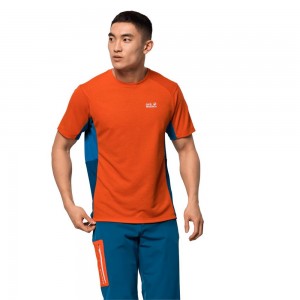 Funkcjonalny top Męskie Jack Wolfskin Narrows Sky Czerwone | FM6973182