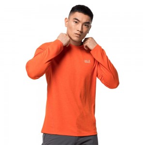 Funkcjonalny top Męskie Jack Wolfskin Sky Range Longsleeve Czerwone | ED0893542
