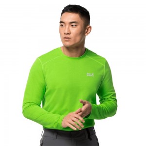 Funkcjonalny top Męskie Jack Wolfskin Sky Range Longsleeve Zielone | LJ4579810