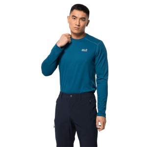 Funkcjonalny top Męskie Jack Wolfskin Sky Range Longsleeve Ciemny | HZ9254081