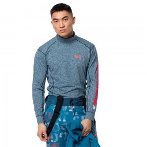 Funkcjonalny top Męskie Jack Wolfskin Snow Sky Longsleeve Ciemny | SE9534602