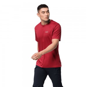Funkcjonalny top Męskie Jack Wolfskin Tech Czerwone | BH6541723