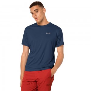 Funkcjonalny top Męskie Jack Wolfskin Tech Ciemny Indygo | UO4175689