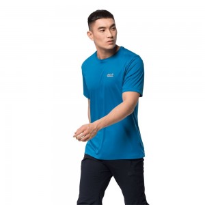 Funkcjonalny top Męskie Jack Wolfskin Tech Niebieskie | YJ3798046