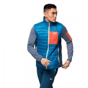 Kamizelka Męskie Jack Wolfskin Routeburn Niebieskie | JX9157804