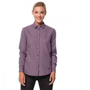 Koszule Damskie Jack Wolfskin Alin Fioletowe | AO5079386