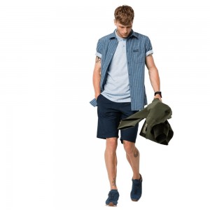 Koszule Męskie Jack Wolfskin El Dorado Niebieskie | NI8764213