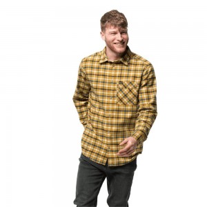 Koszule Męskie Jack Wolfskin Fraser Island Złote | RG8714369