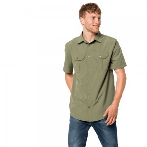 Koszule Męskie Jack Wolfskin Kwando River Khaki | EO9157062