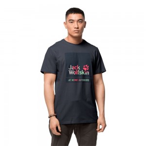 Koszulki Męskie Jack Wolfskin 365 Hideaway Niebieskie | MR1835476