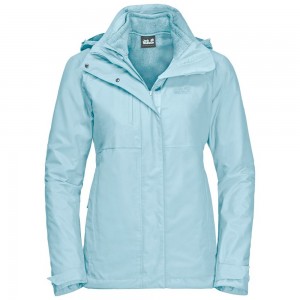 Kurtka 3 W 1 Damskie Jack Wolfskin Echo Pass Niebieskie | MF8652943