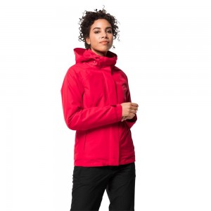 Kurtka 3 W 1 Damskie Jack Wolfskin Iceland Voyage Czerwone | YU3147089
