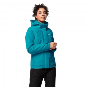 Kurtka 3 W 1 Damskie Jack Wolfskin Iceland Voyage Ciemny Niebieskie | FQ9418072