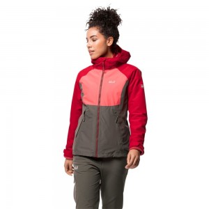 Kurtka 3 W 1 Damskie Jack Wolfskin Mount Isa Czerwone | UL9683104