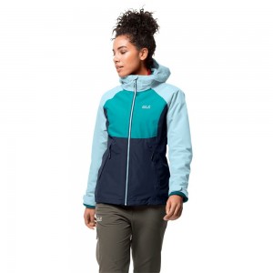 Kurtka 3 W 1 Damskie Jack Wolfskin Mount Isa Niebieskie | SP3029468