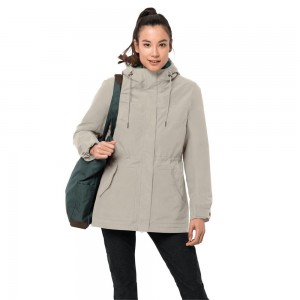 Kurtka 3 W 1 Damskie Jack Wolfskin Rock Island Szare | HS7305862