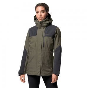 Kurtka 3 W 1 Damskie Jack Wolfskin Thori Szare | JO1752348