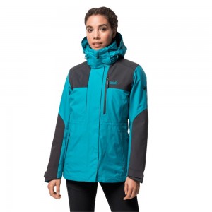 Kurtka 3 W 1 Damskie Jack Wolfskin Thori Ciemny Niebieskie | QF9206841