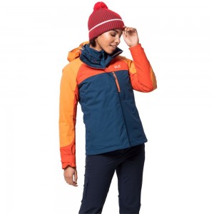 Kurtka 3 W 1 Damskie Jack Wolfskin Whitney Peak Ciemny Indygo | WP8146329