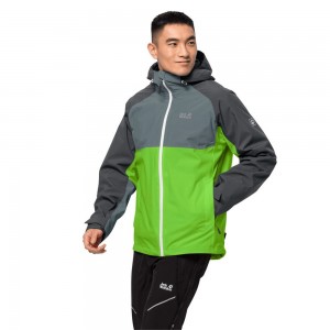 Kurtka 3 W 1 Męskie Jack Wolfskin Mount Isa Zielone | KQ2390541