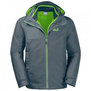 Kurtka 3 W 1 Męskie Jack Wolfskin North Fjord Szare | FC7382910