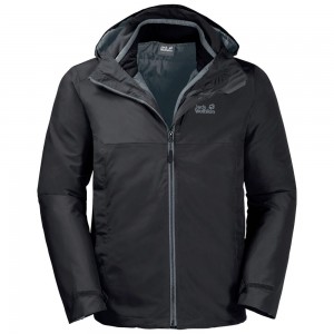 Kurtka 3 W 1 Męskie Jack Wolfskin North Fjord Czarne | TU5162347
