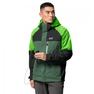 Kurtka 3 W 1 Męskie Jack Wolfskin Steting Peak Oliwkowe | UO1567420