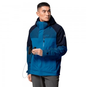 Kurtka 3 W 1 Męskie Jack Wolfskin Steting Peak Niebieskie | VS4279168